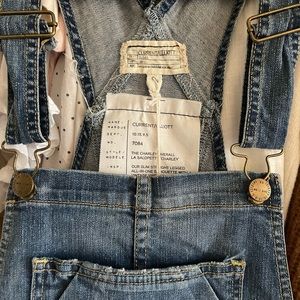 NWT Current/Elliot The Charley overalls rye destroyed hem size 2